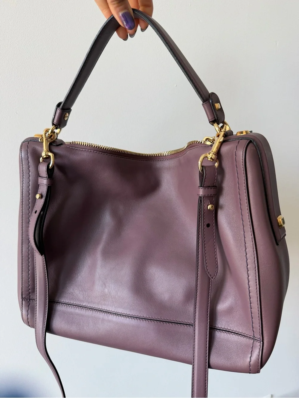 Salvatore Ferragamo Corine Hobo Purple Lambskin Leather Shoulder Bag